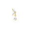Gold Marquise Dangle Barbell Single Earring